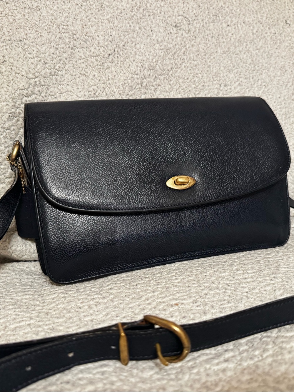 RARE Vintage Coach Navy Royalton pebbled leather 4403 Made in Italy